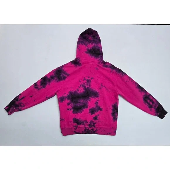 Champion Womens Pink Black Tie Dye Hoodie Sweatshirt XL Rose Logo - Picture 4 of 13